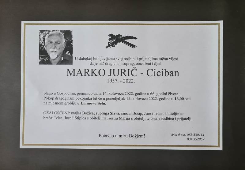 800px x 558px - OBAVIJEST O SMRTI: Preminuo je Marko JuriÄ â€“ Ciciban (1957. â€“ 2022.) â€“  tomislavnews.com
